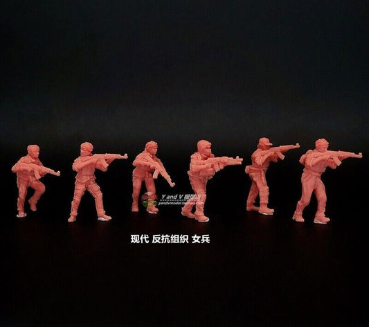Homemade 1/72 Modern Russian Alpha Fire Team 6 Unpainted Miniatures Model