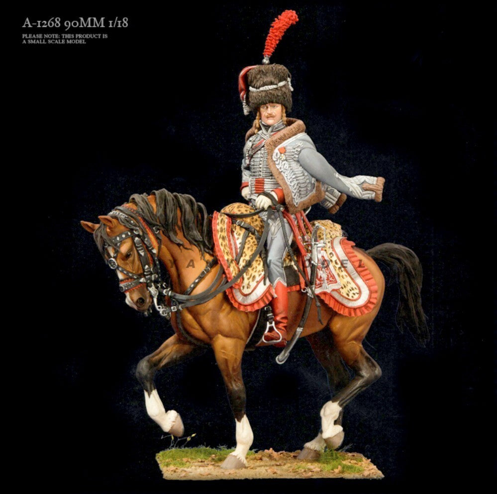 1/18 90mm resin figure model kit Napoleon's elite cavalry Unassembled unpainted