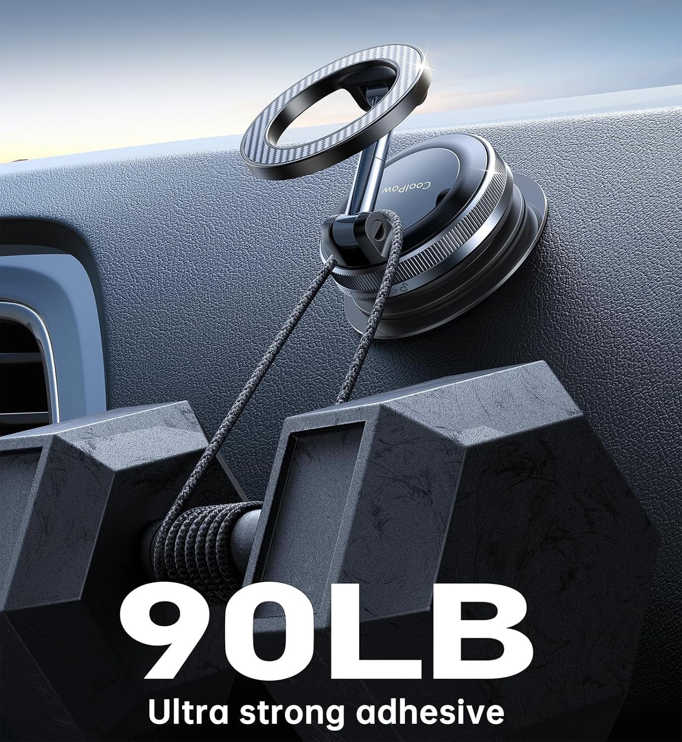 【Newest Vacuum Magnetic Phone Holder for Car Phone Holder Mount【Movable Vacuum S