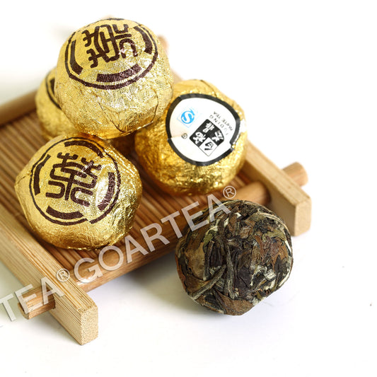GOARTEA Fuding Supreme Gongmei Tribute Eyebrow White Tea Small Cakes Tea Bags-
