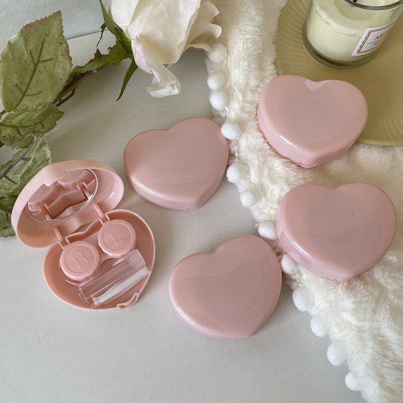 Contact Lens Case Portable Mirror Travel Set Container Box 7.9x6.2x2.4cm Plastic