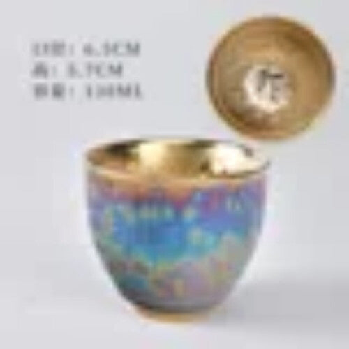 Multicolor Gilding Tea Cup Ceramic Teacup Jianzhan Single Tea Bowl Kiln
