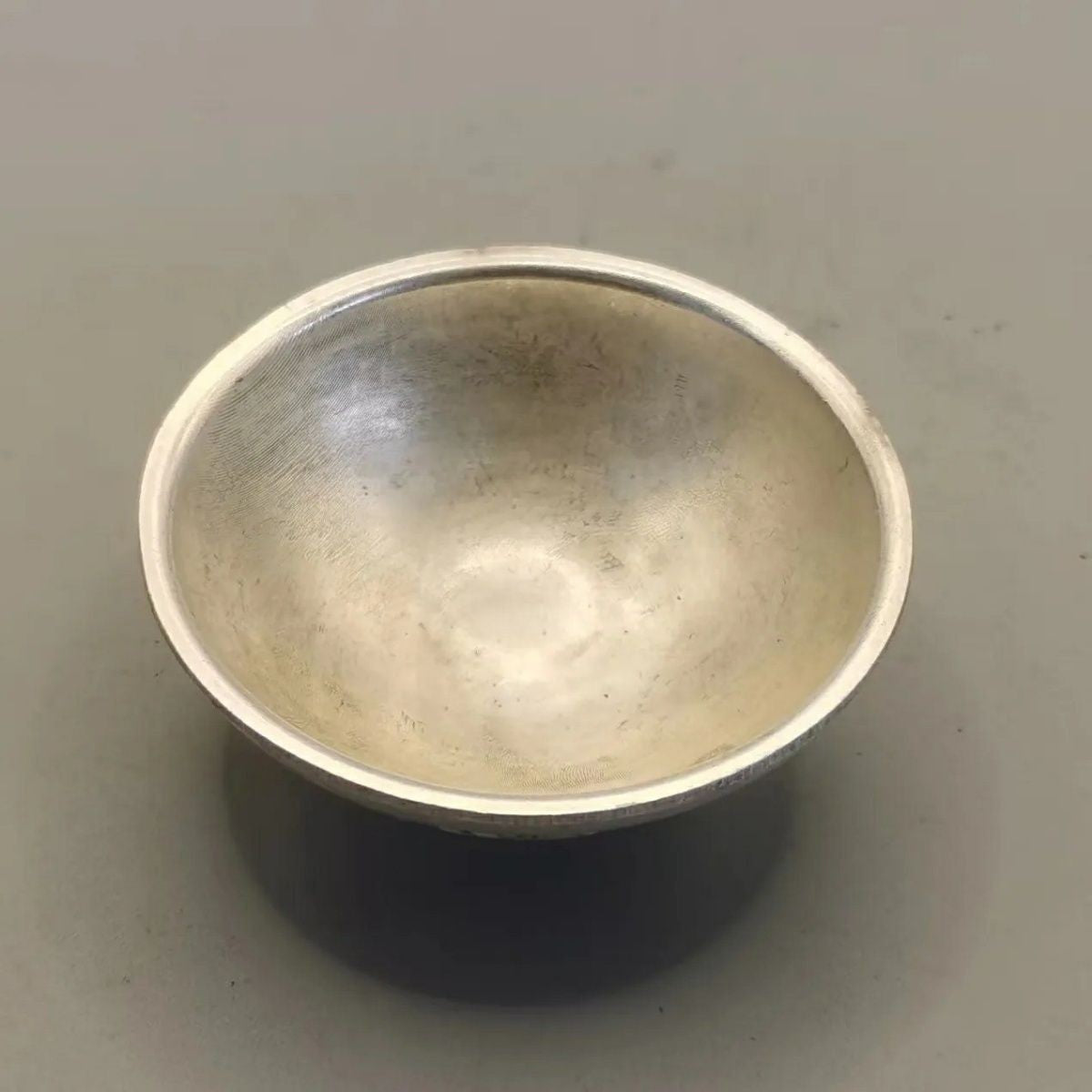 2.1" Collect Tea Bowl Wine Bowl White Bronze Dragon Phoenix Statue Table Decor