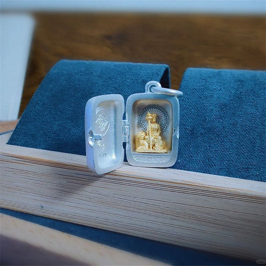 Mini Ksitigarbha Buddha Pendant Openable Necklace Plated Amulet Jewelry