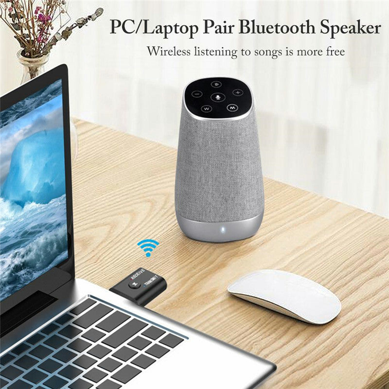 Bluetooth 5.0 2in1 Transmitter Receiver Car Wireless Audio Adapter USB 3.5mm Aux