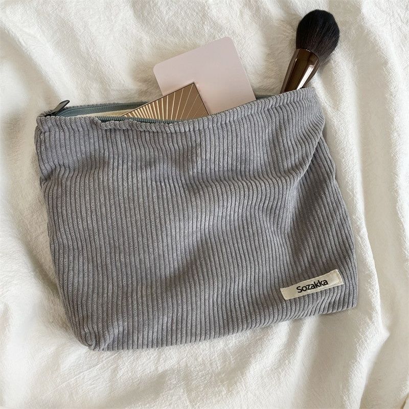 Corduroy Cosmetic Bag Cotton Cloth Makeup Pouch Travel Bags Lipstick Organizer