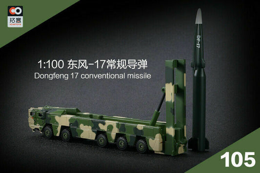 1:100 Dongfeng 17 Conventional Missile Diecast Alloy Simulation Model 16cm