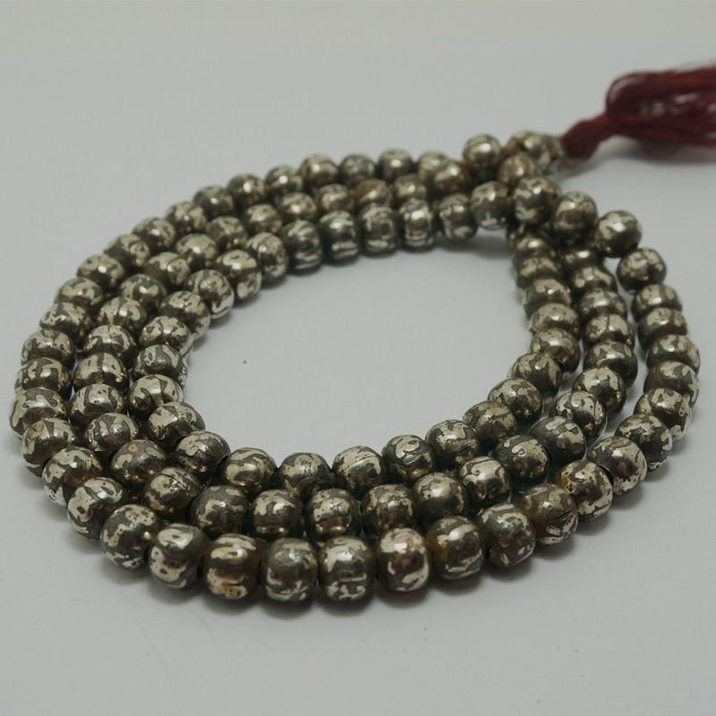 8mm Buddhist Nepalese Handicrafts Pure Handmade White Copper Beads Decoration