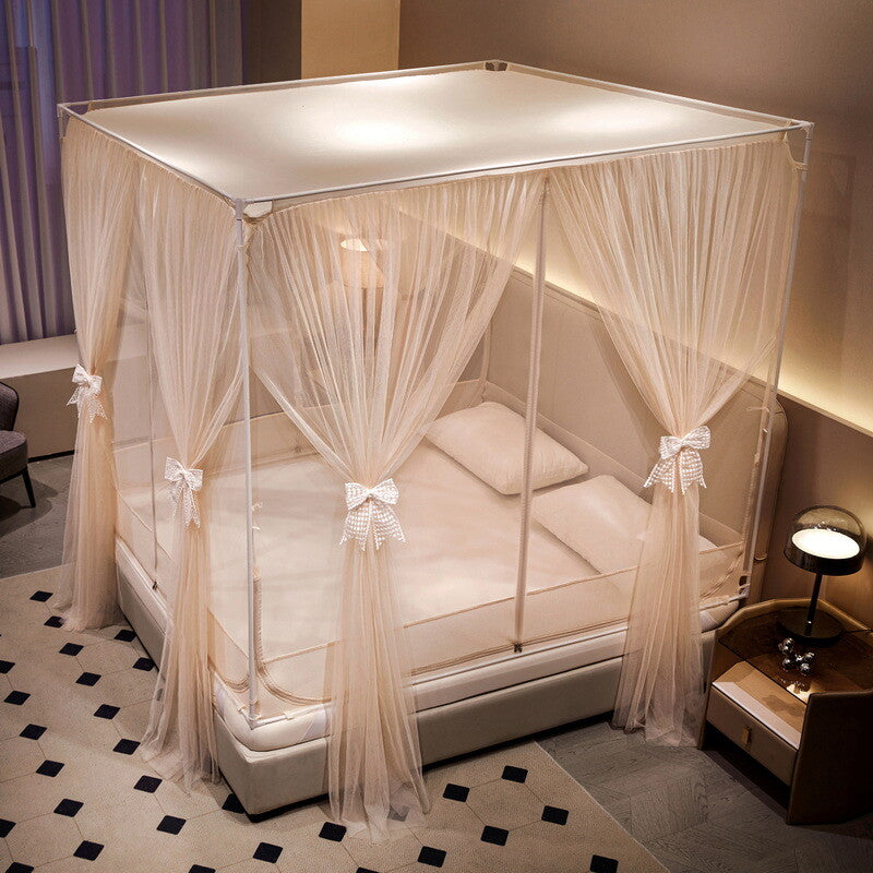 Mosquito Net Double Layers Bed Netting With Zipper Tubes Summer Curtain For Bed