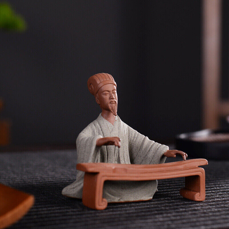 Historical Human Statue Zisha Purple Clay Tea Pet Posture Tea Table Pendant