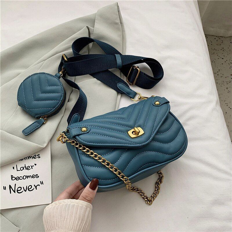 Luxury Bag Crossbody Shoulder Purse 2 In 1 Messenger Handbag Tote Fashion Pouch