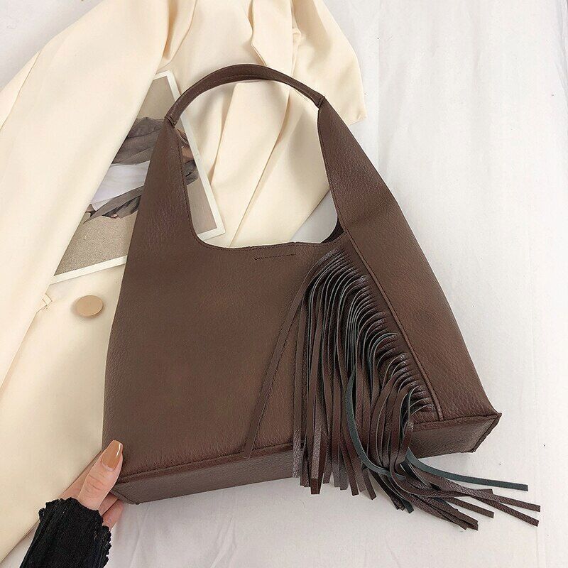 Small Handbag Women Spring Travel 2pcs/set Tassels Shoulder Bag