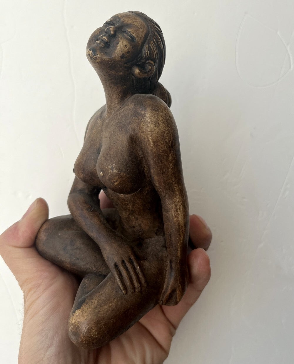 Brass Naked Geisha Girl Statue Art Beauty Model Collection Decor