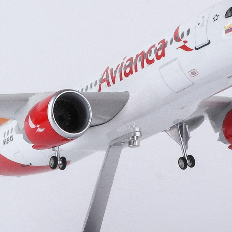 1/80 Columbia Avianca A320neo Passenger Plane Model Airplane W/Sound Light Stand