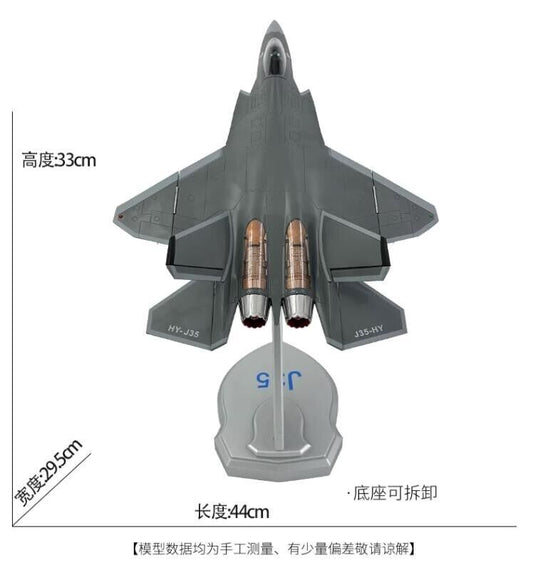 1:32 44CM CHINA J-35 Fighter Airplane Diecast Military Aircraft Plane Model