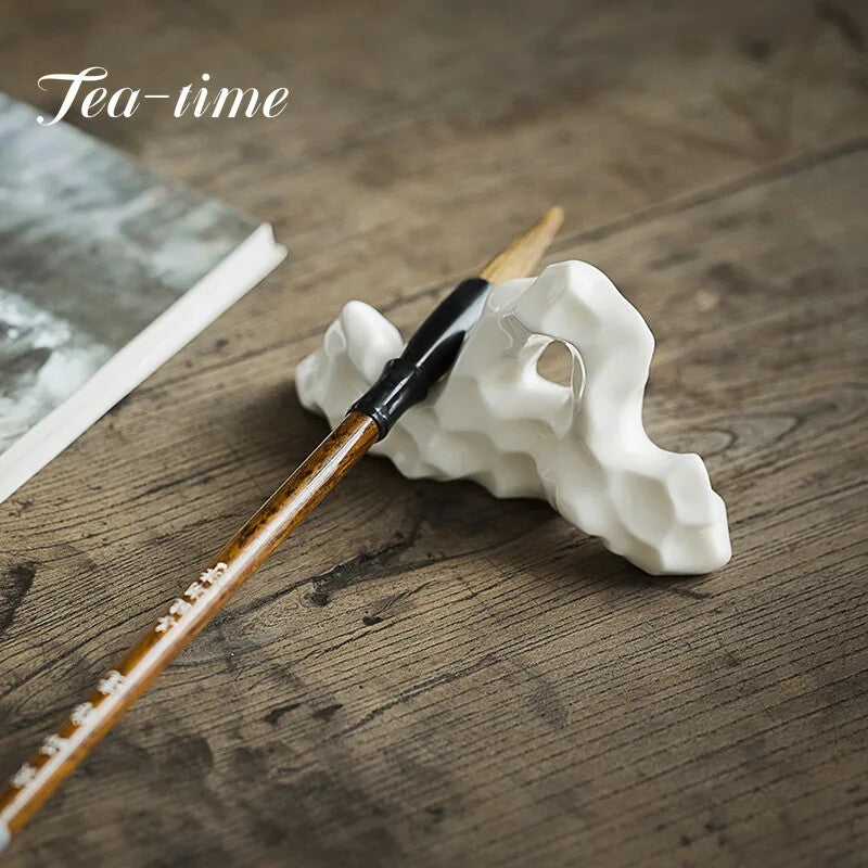 White Creative Ceramic Tea Set Decorative Ornaments Household Teaspoon