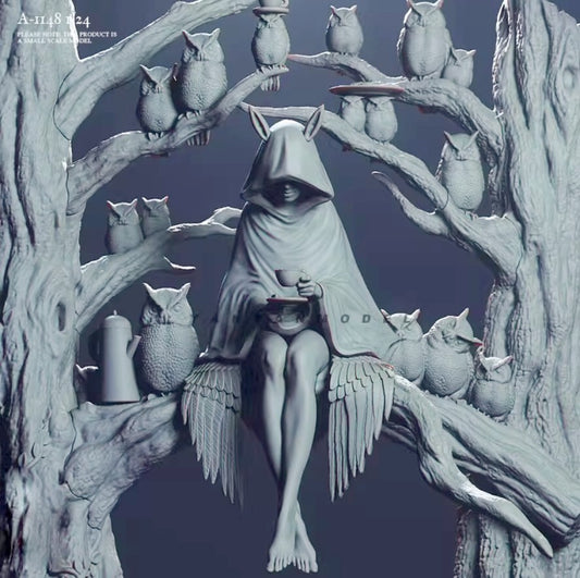 1/24 resin figures model The Girl Under the Wisdom Tree Unassembled