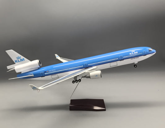 47CM 1:130 KLM McDonnell Douglas MD-11 Airplane Led Sound Light Resin Model