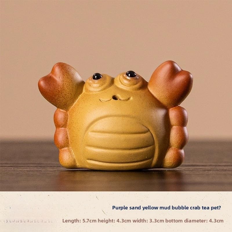 Crab Yellow Mud Purple Sands Tea Pet 5.7cm Tea Play Kung Fu Tea Set Accessories