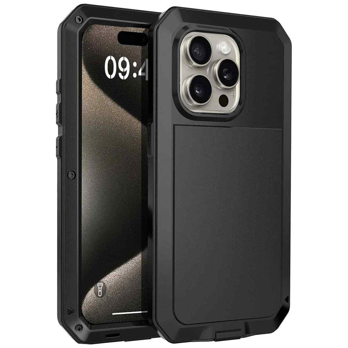 Heavy Duty Protection Armor Metal Case for iPhone 17 16 15 14 13 12 11 Pro Max