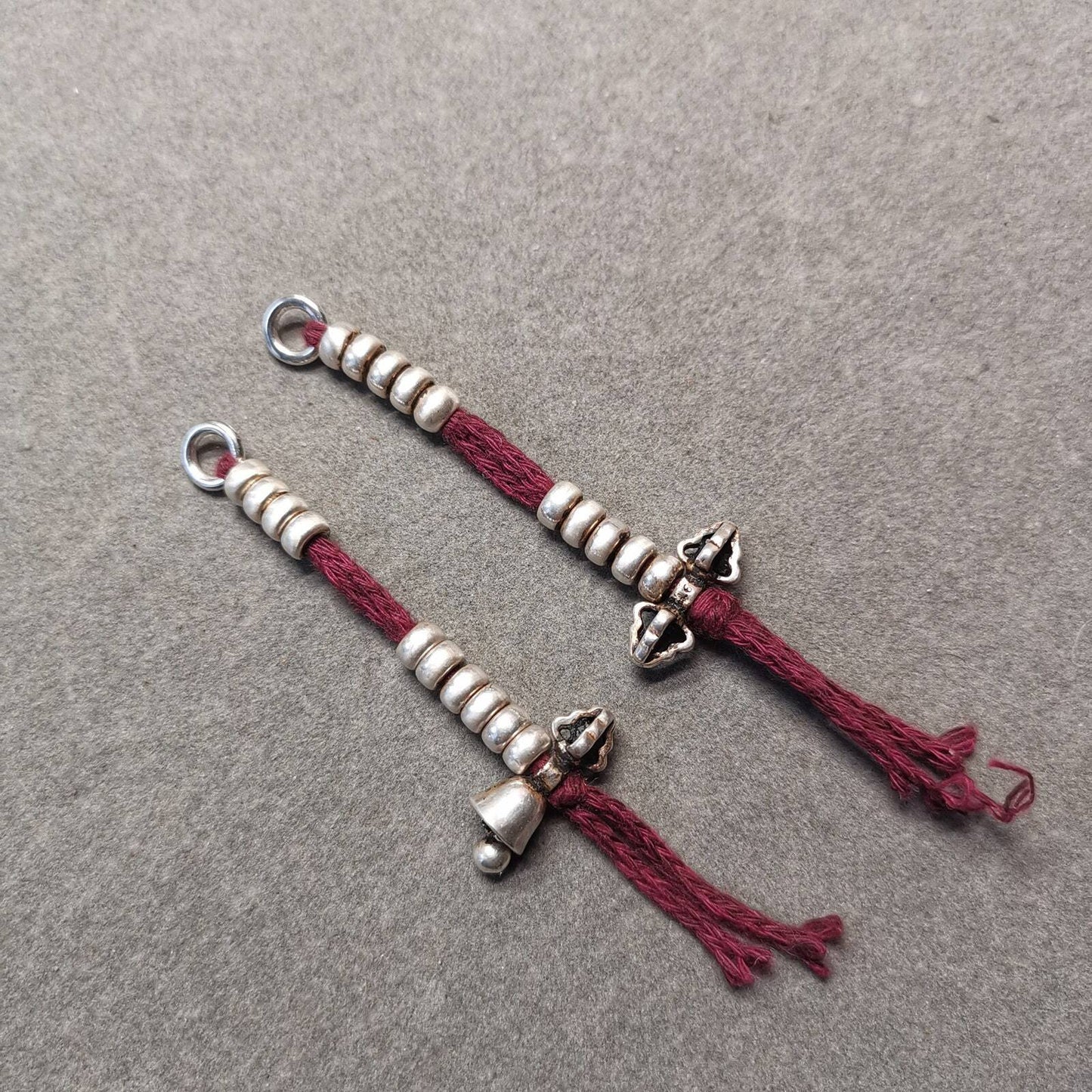 Handmade Tibetan Mala Counters for Prayer Bead Made of Sterling Silver