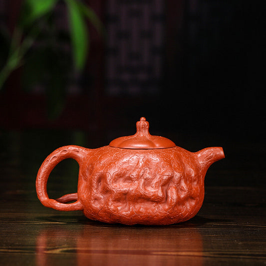 China Yixing Zisha Pottery Clovershrub Clay Handmade 250cc Malleolar StriaTeapot