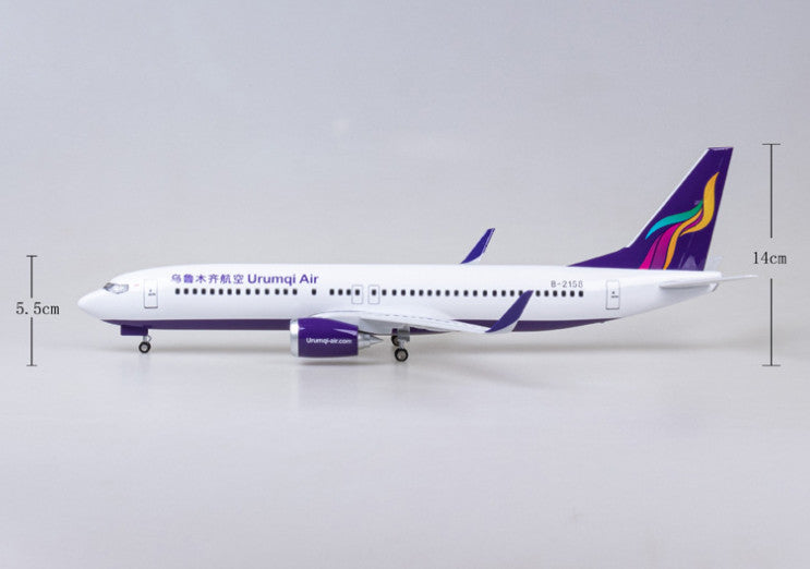 1:85 47CM Urumqi Air BOEING 737 MAX Plane Landing gear Resin Aircraft Model