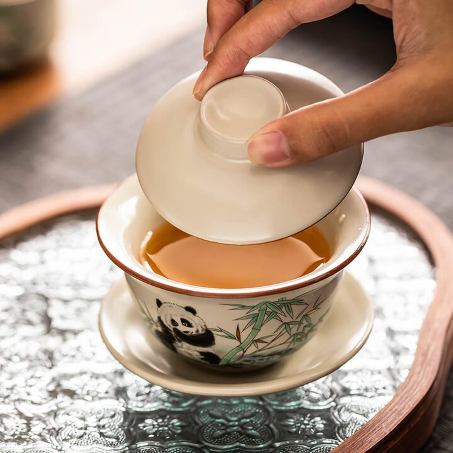 Ruyao Ceramics Chinese Gaiwan Teacup 120ml 4oz Cute Kungfu Tea Set
