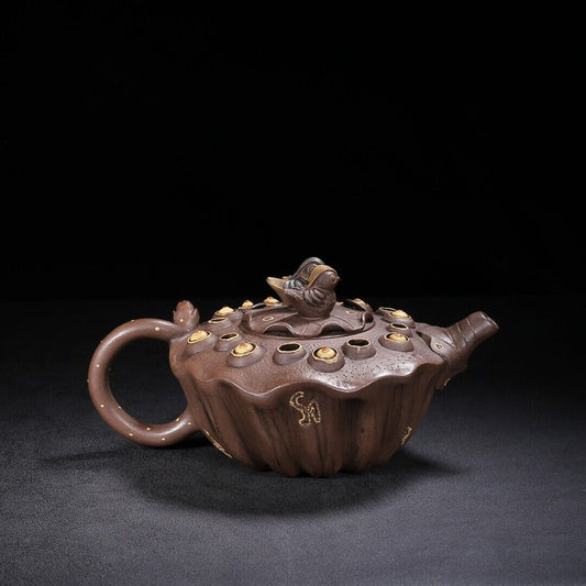 Chinese Yixing Zisha Clay Handmade Exquisite Teapot(鸳鸯 底款:蒋蓉)