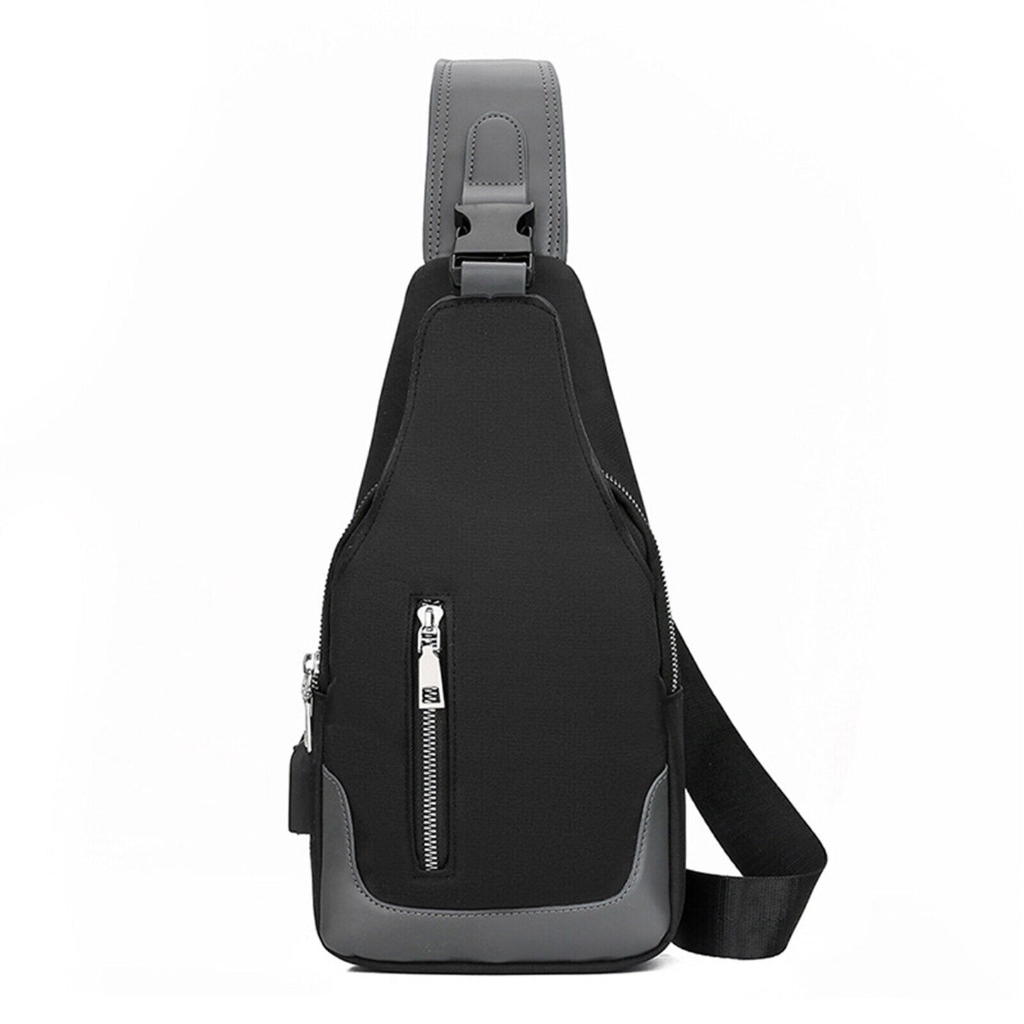 Men Durable Sling Bag USB Charging Port Chest Bags Outdoor Oxford Multipurpose