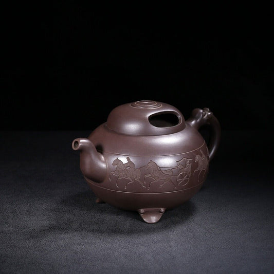 Chinese Yixing Zisha Clay Handmade Exquisite Teapot(牛盖 底款:金鼎商标)
