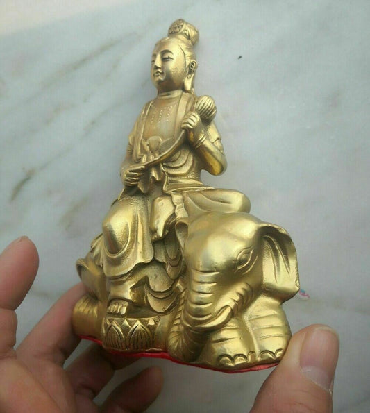Bodhisattva ManjusriBrass Samantabhadra Statue Buddhism Guan Yin Buddha Decor