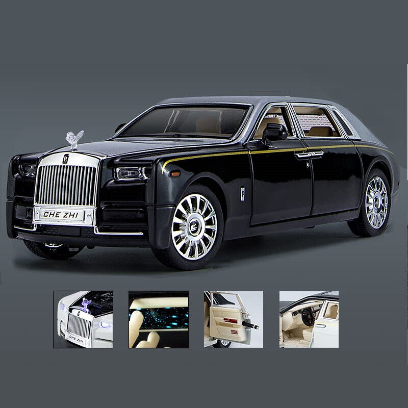 1:24 Rolls-Royce Phantom Diecast Model Car Toy Vehicles Sound Light Collection