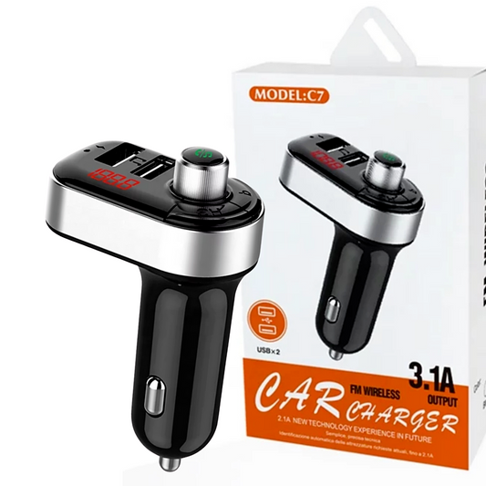 Cargador de Carro Bluetooth FM Transmisor Inalámbrico Adaptador radio USB MP3