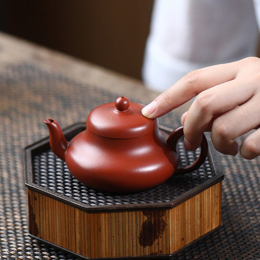 4.7" Collect Chinese Yixing Zisha Pottery Zhu Mud 130CC Mesh Gongfu Teapot 红颜君德