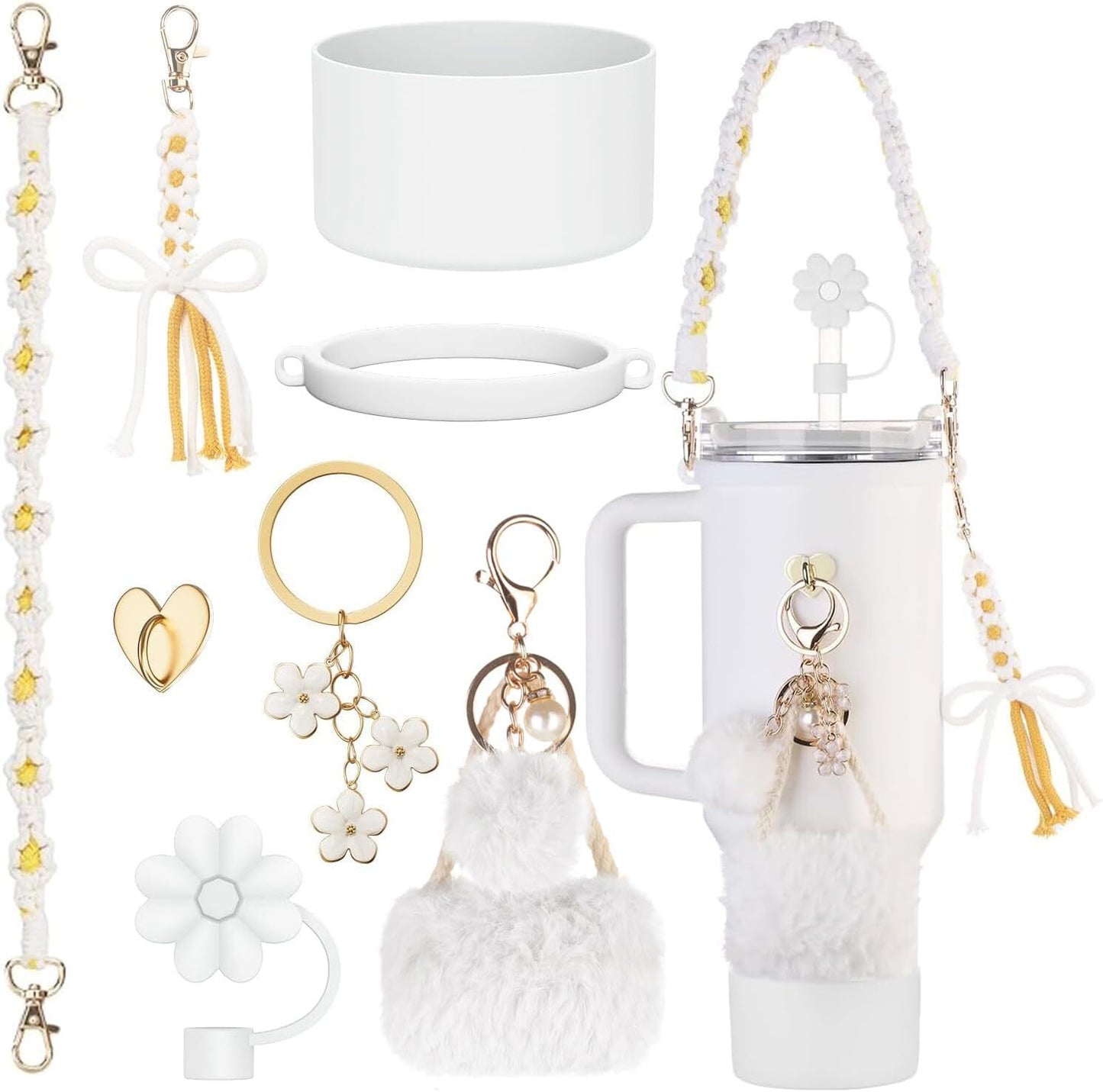 8Pcs Bling Bow Cup Accessories Decor for Stanley Charms 40oz & 30oz Tumbler