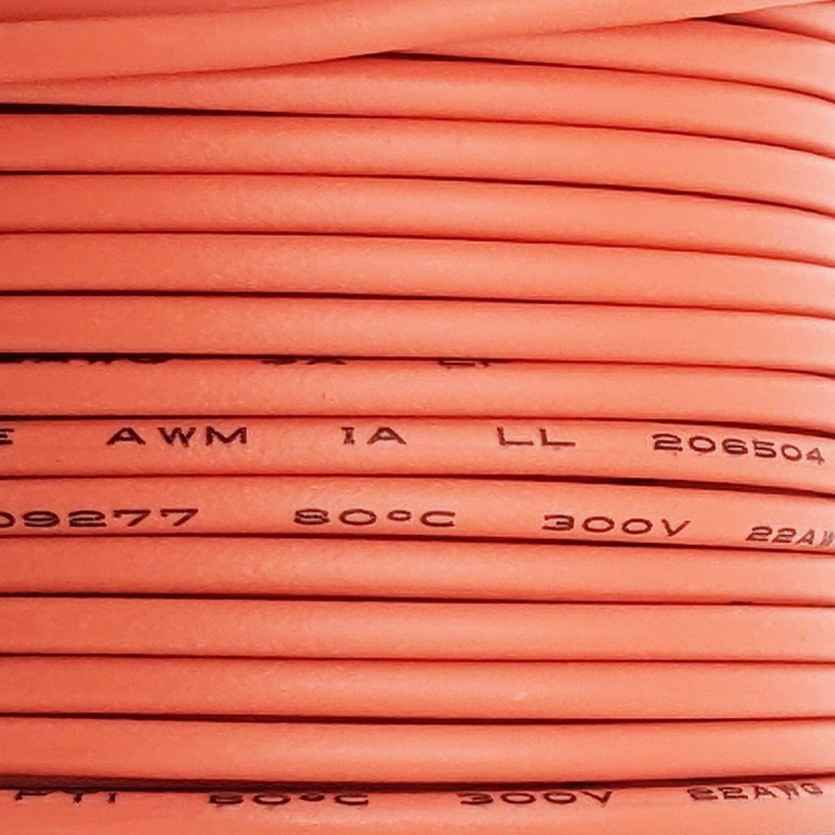 25 Feet Orange 22 Gauge Solid Hook-Up Wire, Tinned Copper, PVC Insulation