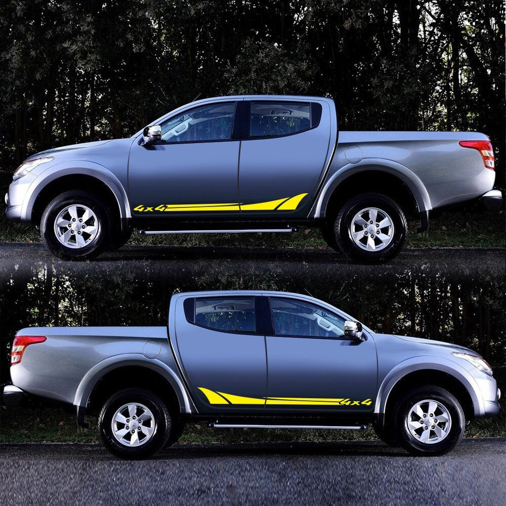 2PCS For Mitsubishi All Models Car Sticker Side Racing Sport Stripe Vinyl Decals