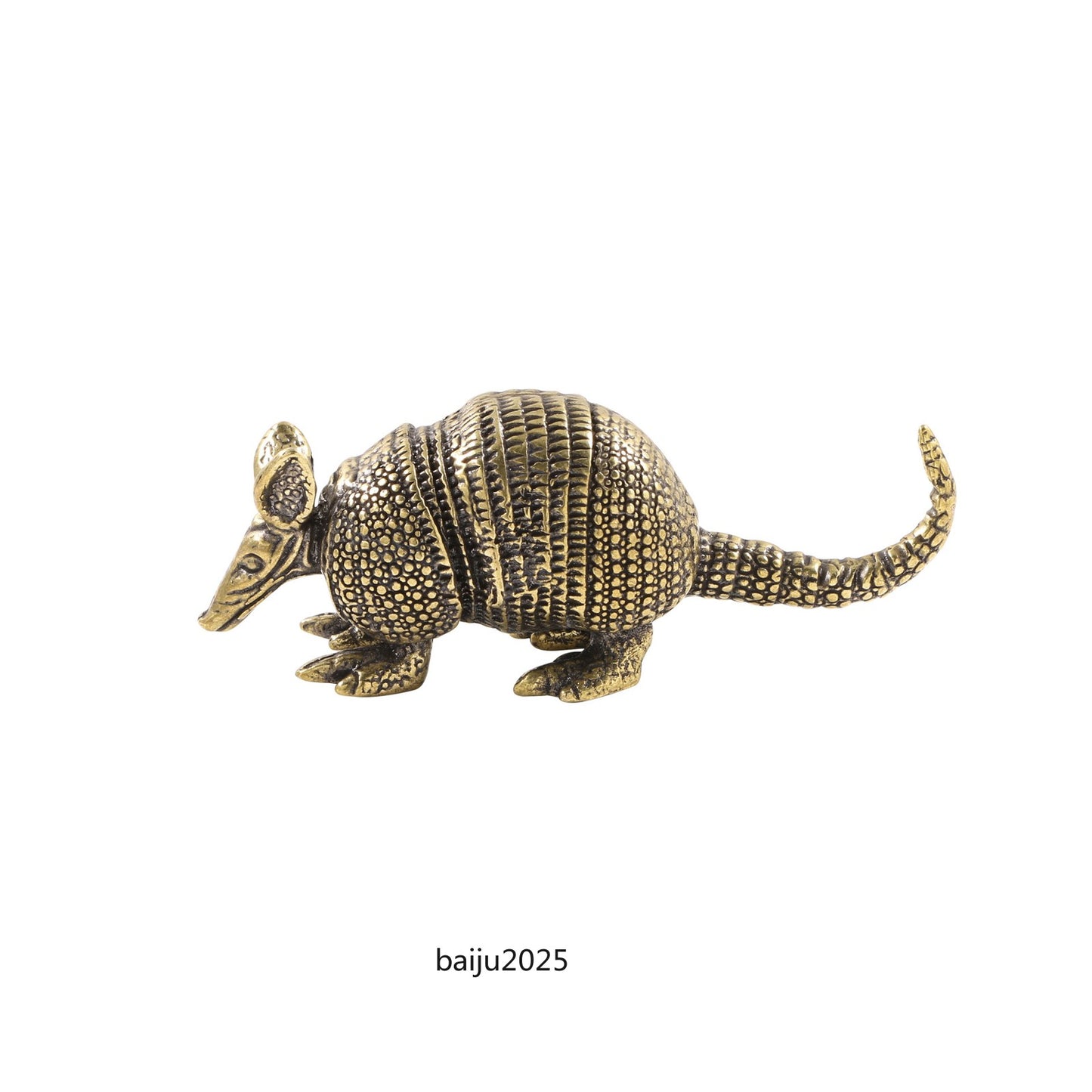 Lovely armadillo brass statue ornament collect animal figurine tea pet decor toy