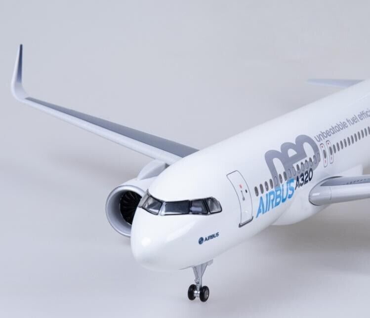 47CM AIRBUS A320neo Airplane Led Sound-controlled Light Resin Aircraft Model