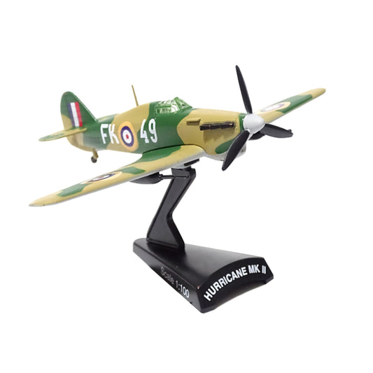 High Simulation 1/100 WWII UK Hurricane MKII Airplane Fighter Aircraft Model