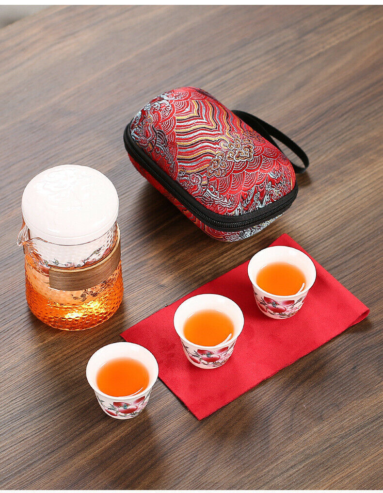 5-piece ceramic teapot kettle fair mug tea cup Pu 'er tea pot portable tray set-