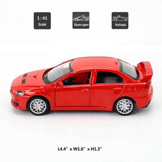 1/41 Scale Mitsubishi Lancer Evolution X Model Car Metal Diecast Toy Cars Red