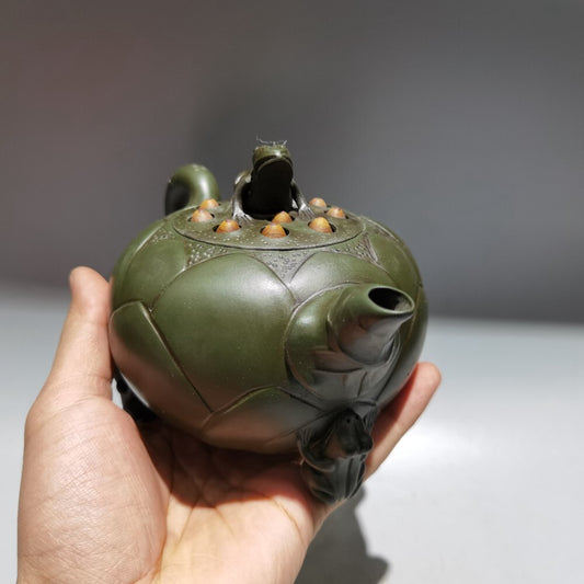 Chinese Yixing Zisha Clay Teapot Frog Pot Jiang Rong 380ml