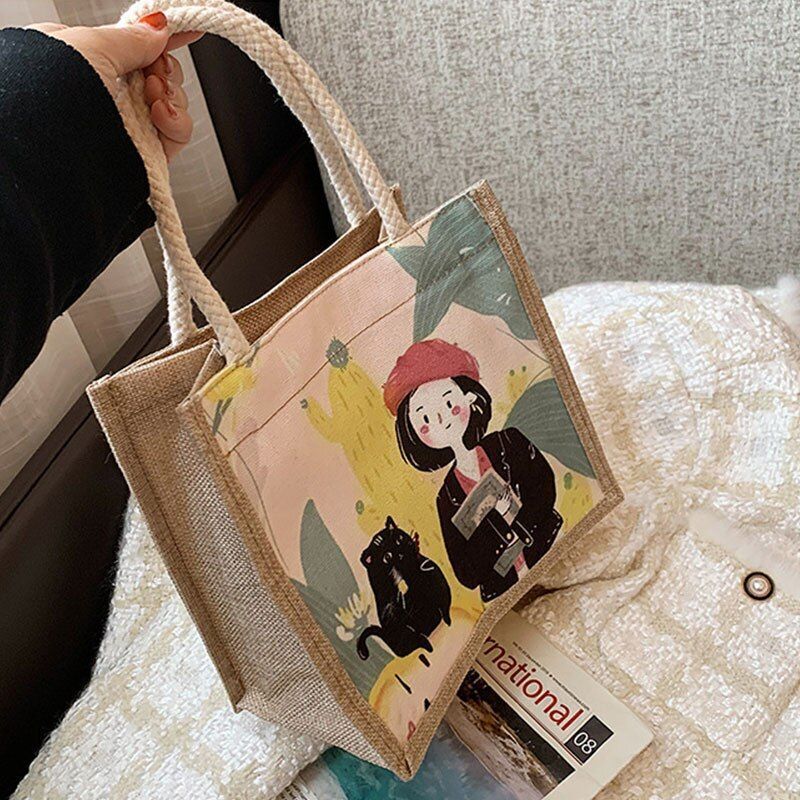 Women Canvas Shoulder Bag Small Cotton Handbag Crossbody Vintage Messenger Bags