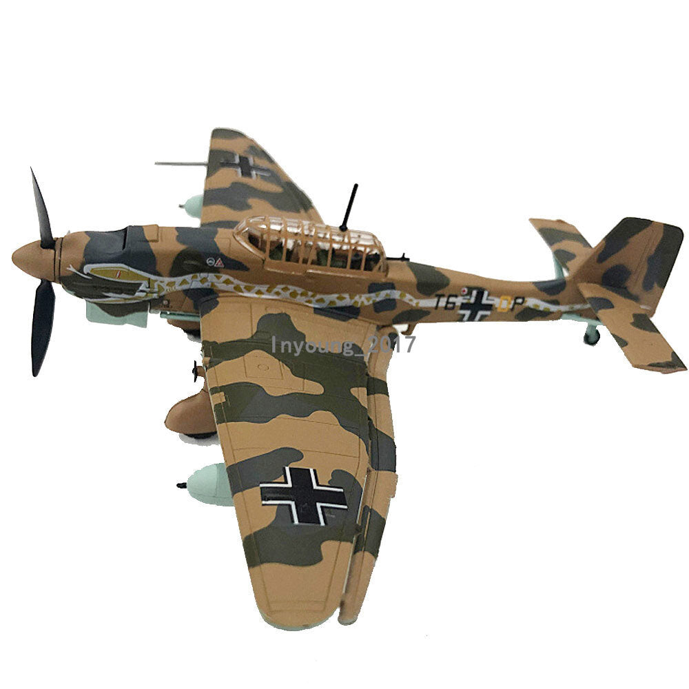 1:72 WWII Stuka JU-87 Fighter Airplane Model Metal Diecast Military Plane Model