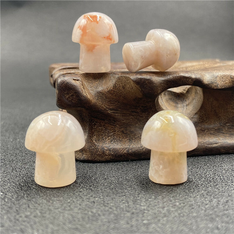 Wholesale 50pcs Natural Mini Mushroom Quartz Crystal Carved Polishing Healing