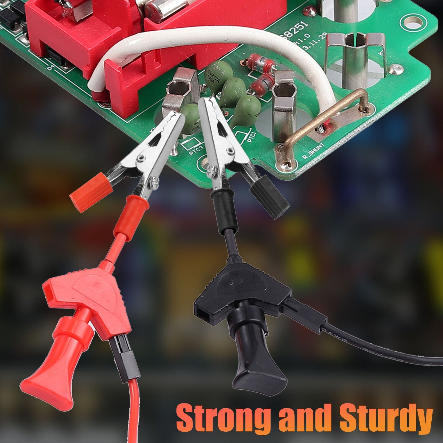 Durable 50Pcs Electrical Test Clamps Metal Alligator Clips with Plastic Handle