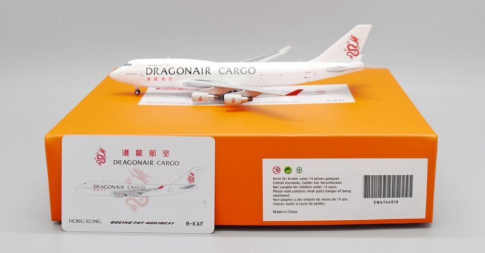 1:400 JC Wings DRAGONAIR CARGO BOEING 747-400F Aircraft Diecast Airplane Model