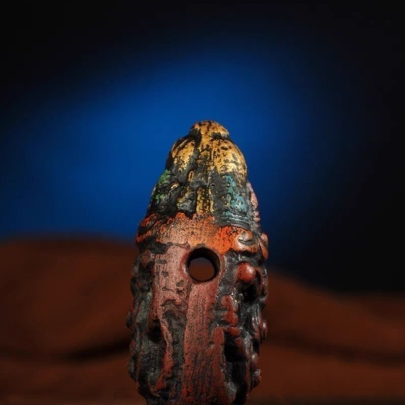 Tibetan Garuda Tsa Tsa Pendant Buddhist Totem Amulet Necklace Vintage Clay Charm